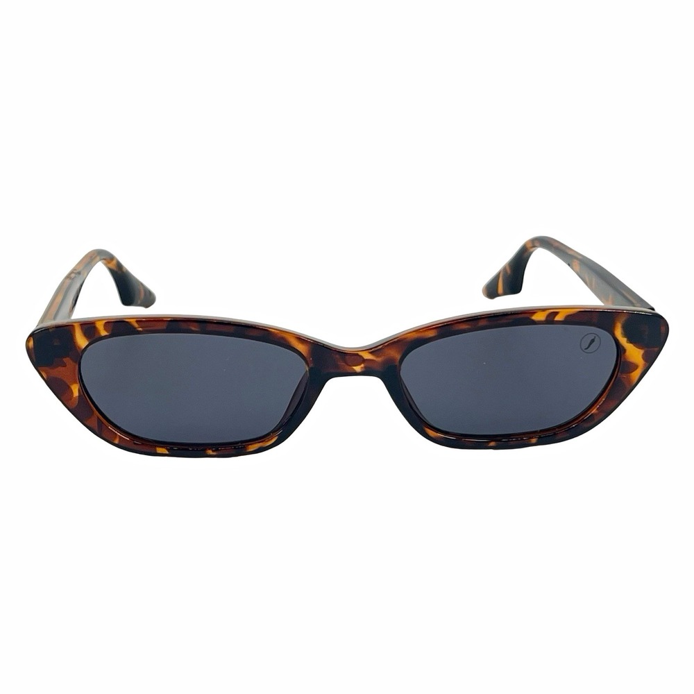 Chillibeans Tortoise Cat Eye Sunglasses Dark Gray Lenses Y2K Retro Slim Frames